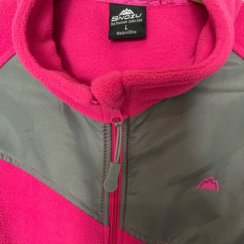 Snozu Vibrant Pink and Gray Fleece Jacket